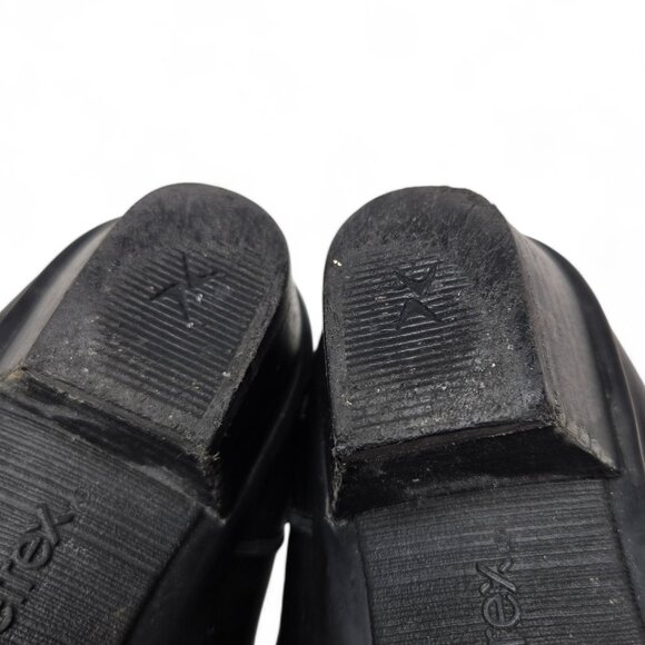 Aetrex Danielle Distressed Leather Monk Strap Heeled Loafers Women's Black 8.5 - Picture 10 of 11